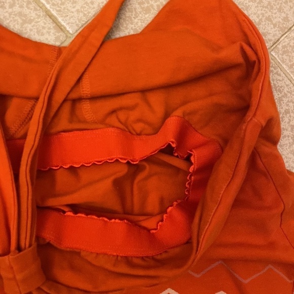 Patagonia deep orange and blue chevron tribal print cami tank with built in bra - Picture 5 of 8